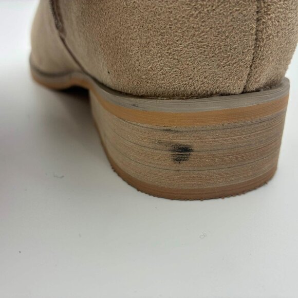 Shoe’N Tale Knee High Boots Khaki Suede Side Zipper Women’s Size 7